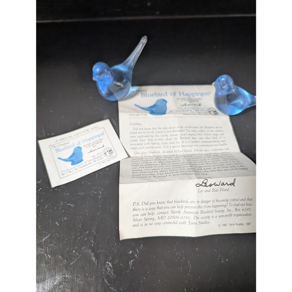 Bluebird of Happiness 2 pc set, certificate of authenticity - Picture 3 of 5
